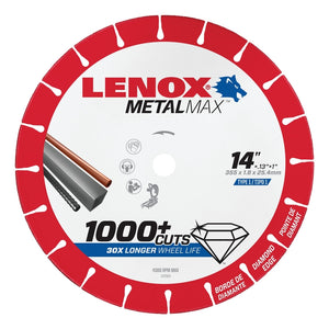 LENOX MetalMax 14 in. D X 1 in. X .130 in. thick Diamond/Metal Cut-Off Wheel 1972929 1 pc