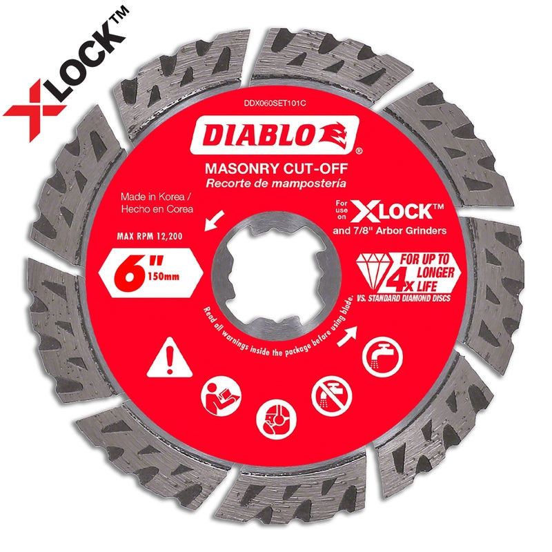 Diablo X-Lock 6 in. D X 7/8 in. Diamond Masonry Cut-Off Disc 1 pc