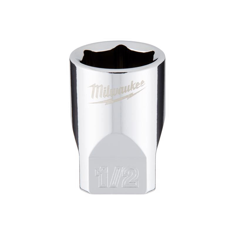 Milwaukee 1/2 in. X 1/4 in. drive SAE 6 Point Standard Socket 1 pc