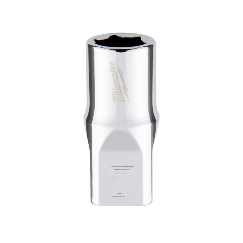 Milwaukee 7 mm X 1/4 in. drive Metric 6 Point Standard Socket 1 pc