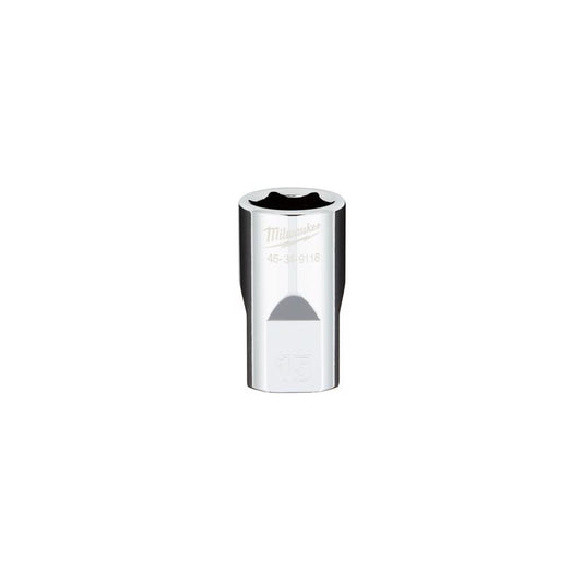 Milwaukee 15 mm X 1/2 in. drive Metric 6 Point Standard Socket 1 pc