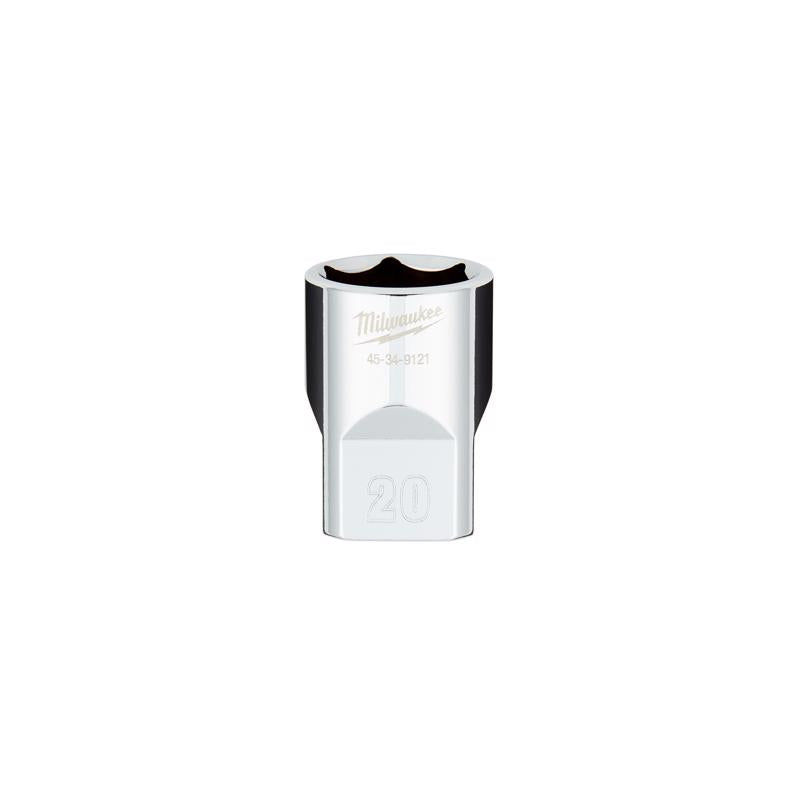 Milwaukee 20 mm X 1/2 in. drive Metric 6 Point Standard Socket 1 pc