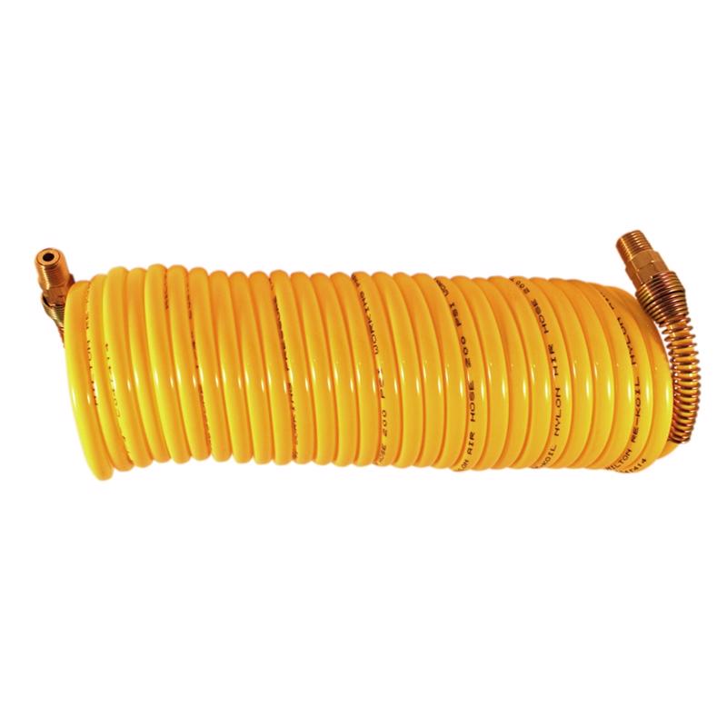 Milton 12 ft. L X 1/4 in. D Nylon Recoil Air Hose 200 psi Yellow