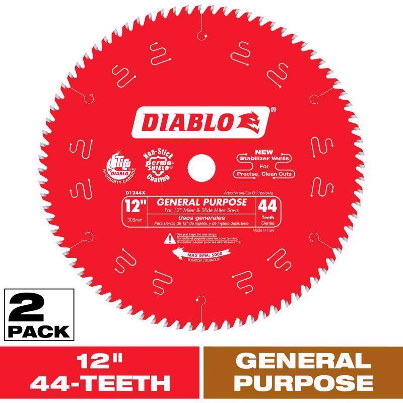 Diablo 12 in. D X 1 in. TiCo Hi-Density Carbide Circular Saw Blade Set 44 teeth 2 pk