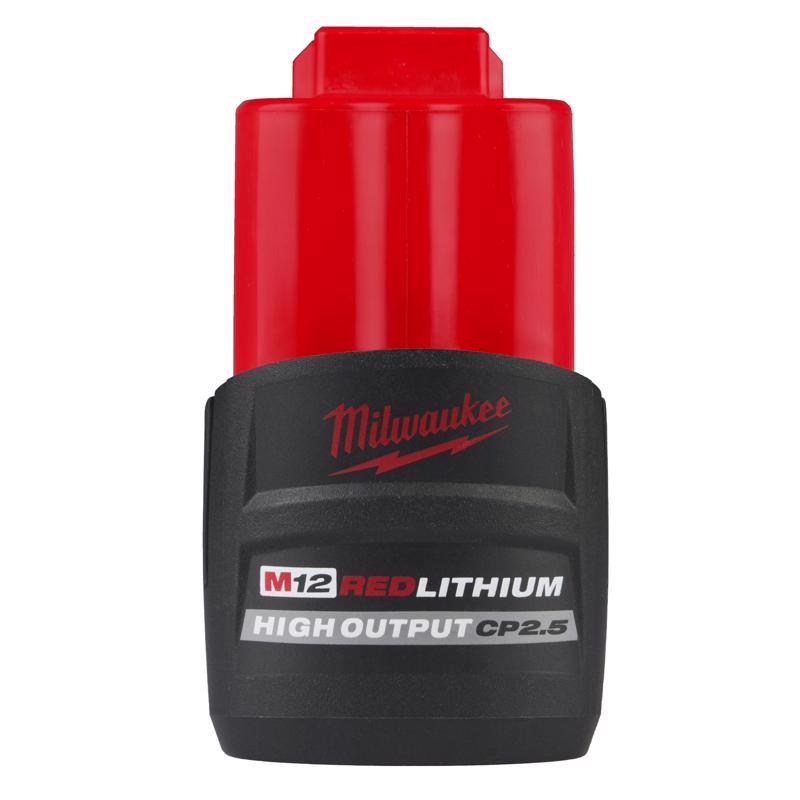 Milwaukee M12 REDLITHIUM CP 2.5 Ah Lithium-Ion High Output High Capacity Battery Pack 1 pc