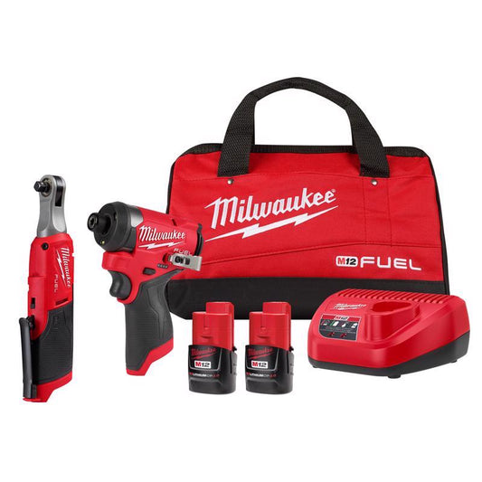 Milwaukee 12V M12 FUEL 2 amps Cordless Brushless 2 Tool Combo Kit