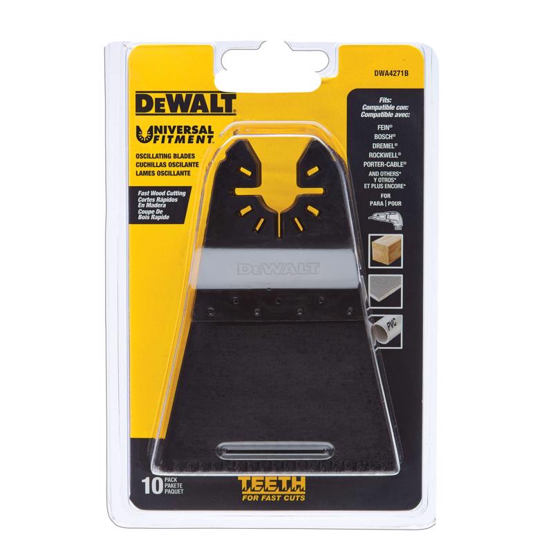 DEWALT Universal Fitment High Carbon Steel Precision Tooth Oscillating Blade Set Wood 10 pk
