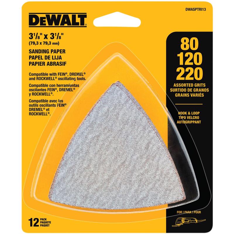 DEWALT Silicon Carbide Hook and Loop Triangular Oscillating Sanding Set 12 pk