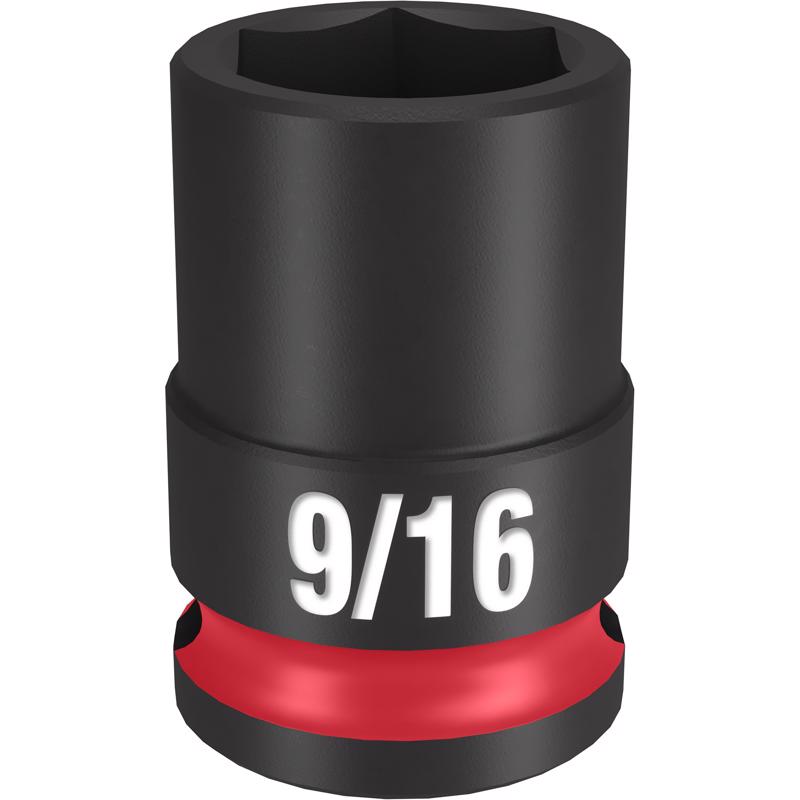 Milwaukee Shockwave 9/16 in. X 3/8 in. drive SAE 6 Point Standard Impact Socket 1 pc