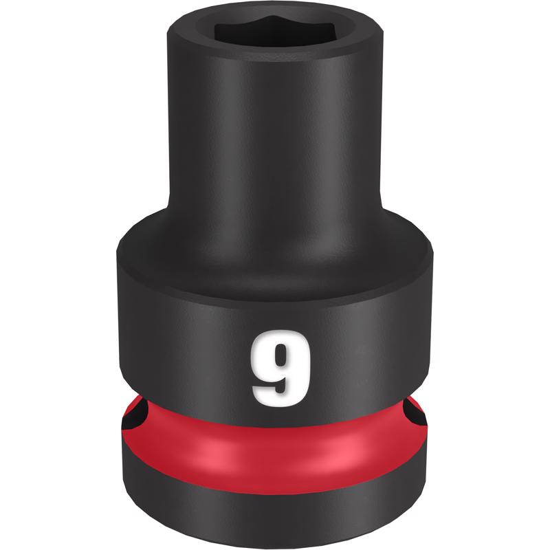 Milwaukee Shockwave 9 mm X 1/2 in. drive Metric/SAE 6 Point Standard Impact Socket 1 pc