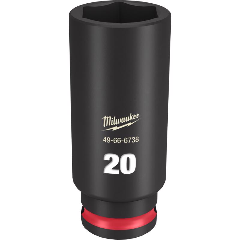 Milwaukee Shockwave 20 mm X 3/8 in. drive Metric 6 Point Deep Impact Socket 1 pc