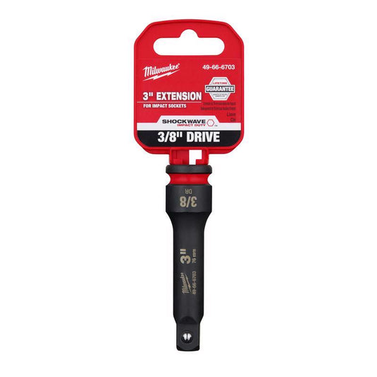 Milwaukee Shockwave 3 in. X 3/8 in. drive SAE Impact Extension 1 pc
