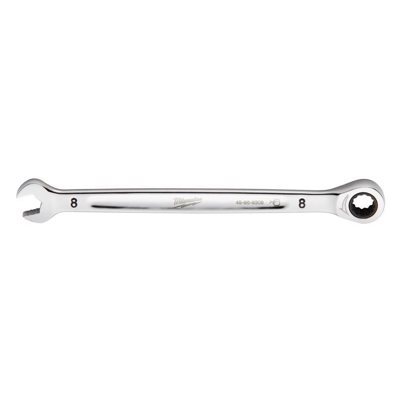 Milwaukee 8 mm X 8 mm 12 Point Metric Ratcheting Combination Wrench 5.75 in. L 1 pc