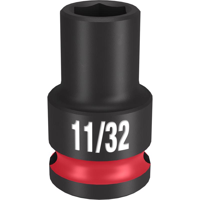 Milwaukee Shockwave 11/32 in. X 3/8 in. drive SAE 6 Point Standard Impact Socket 1 pc
