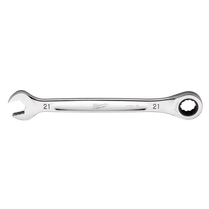 Milwaukee 21 mm X 21 mm 12 Point Metric Ratcheting Combination Wrench 11.1 in. L 1 pc