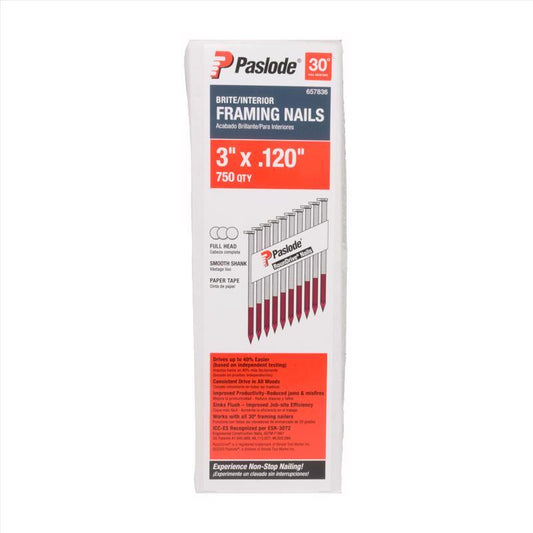 Paslode 3 in. Framing Bright Steel Nail Round Head