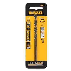 DeWalt Black & Gold 17/64 in. X 4-3/16 in. L High Speed Steel Drill Bit 3-Flat Shank DW1117 1 pk