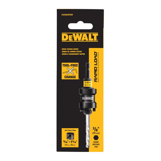 DEWALT Rapid Load 9/16 - 1-3/16 in. Universal 3/8 in. D Hole Saw Arbor