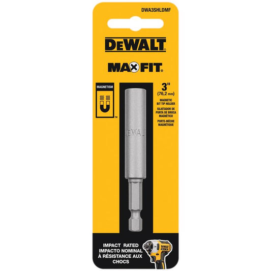 DeWalt Max Fit Assorted X 3 in. L Magnetic Bit Holder Stainless Steel 1 pk