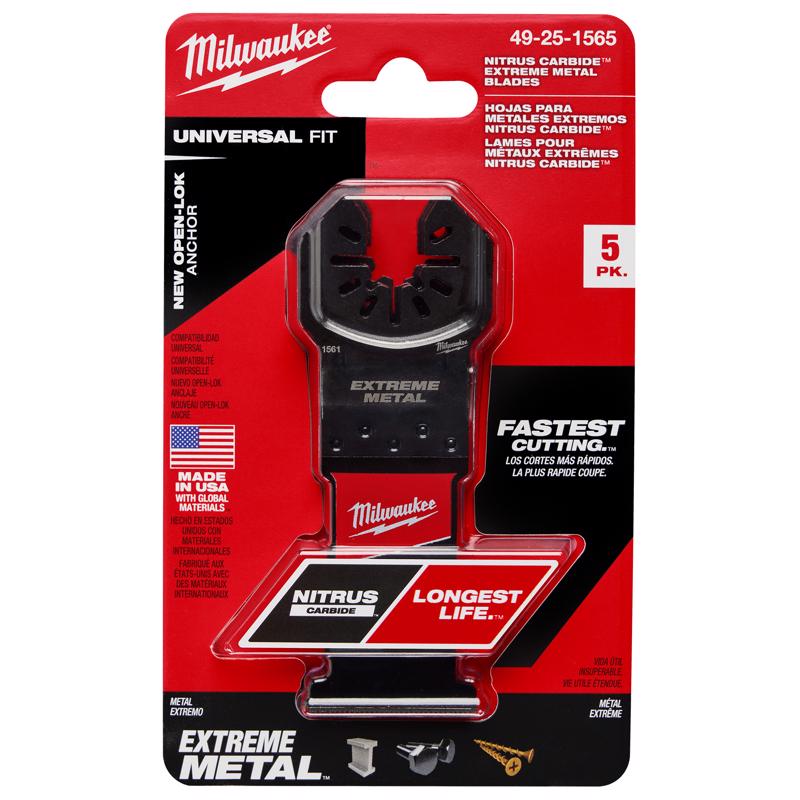 Milwaukee Nitrus Carbide 1-3/8 in. W Carbide Open-Lok Oscillating Blade Multi-Material 5 pk