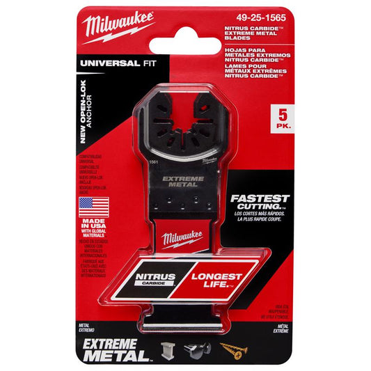 Milwaukee Nitrus Carbide 1-3/8 in. W Carbide Open-Lok Oscillating Blade Multi-Material 5 pk