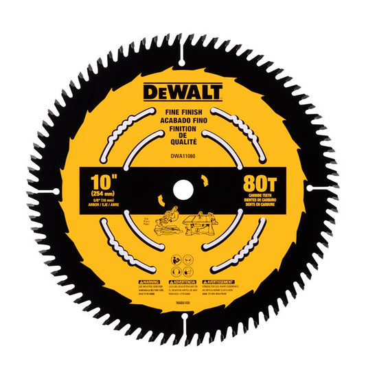 DEWALT 10 in. D X 5/8 in. Carbide Tipped Circular Saw Blade 80 teeth 1 pc