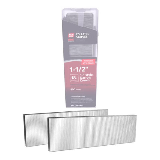 Grip-Rite Prime Guard 1/4 in. W X 1-1/2 in. L 18 Ga. Narrow Crown L-Style Staples 500 pk