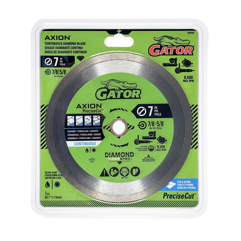 Gator PreciseCut 7 in. D X 7/8-5/8 in. Diamond Continuous Rim Saw Blade 1 pk