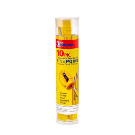 C.H. Hanson 2 in. L Carpenter Pencil and Sharpener Yellow 10 pc