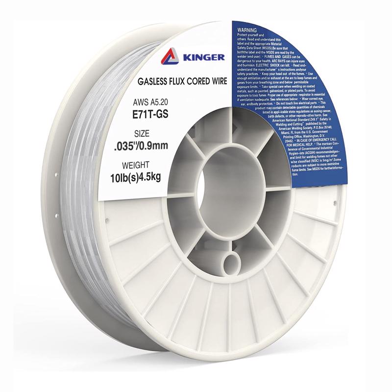 Kinger E71T-GS 0.04 in. Mild Steel Flux Core MIG Welding Wire 79000 psi 10 lb