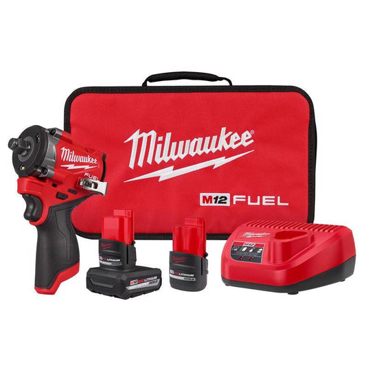 Milwaukee M12 FUEL 1/2 in. Cordless Brushless Impact Wrench Kit (Battery & Charger)