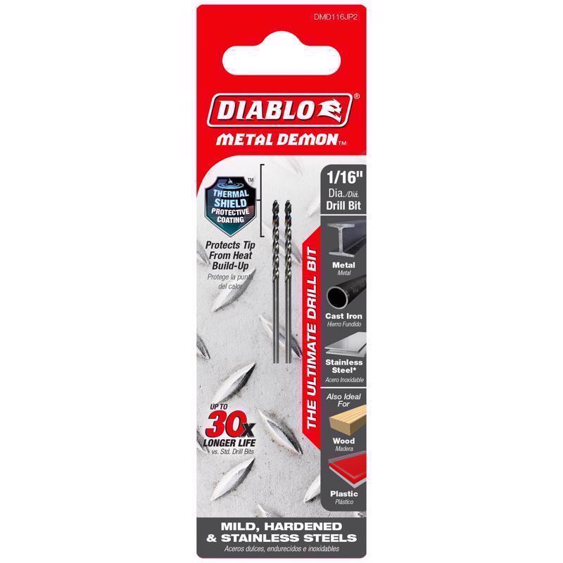 Diablo Metal Demon 11/64 in. Metal Drill Bit 3-Flat Shank 1 pc