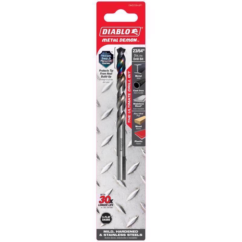 Diablo Metal Demon 23/64 in. Stainless Steel Drill Bit 3-Flat Shank 1 pc