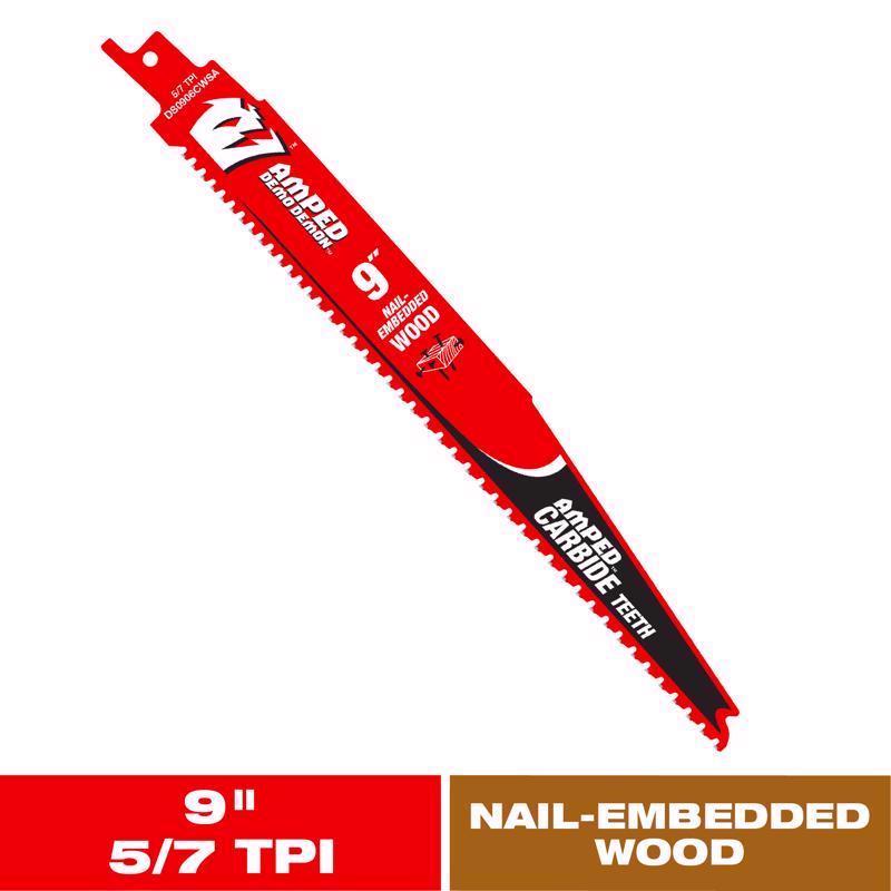 Diablo Amped Demo Demon 9 in. Carbide Tipped Reciprocating Saw Blade 1 pk