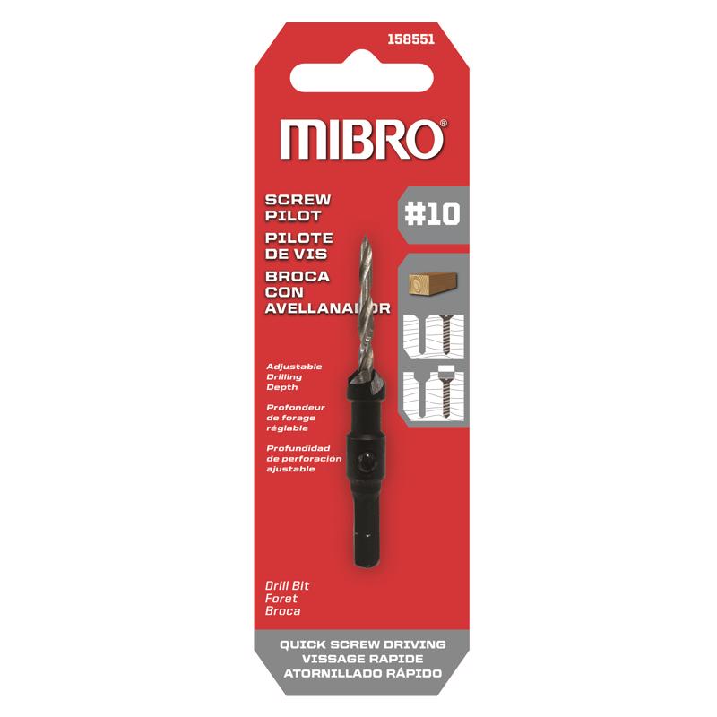 Richelieu Mibro #10 X 3.125 in. L Steel Screw Pilot Pilot Drill Bit Straight Shank 1 pk