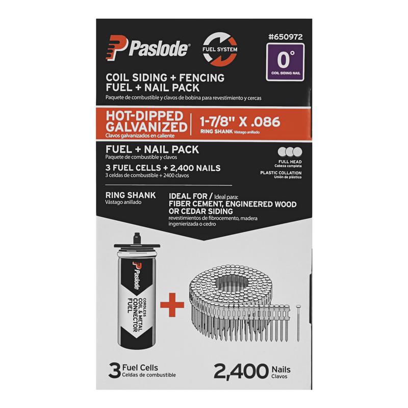 Paslode 1-7/8 in. L Straight Coil Hot-Dip Galvanized Siding Nails 2403 pk