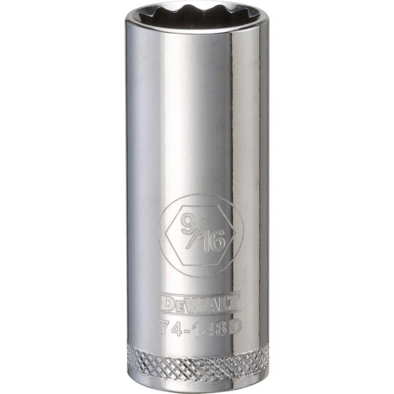DeWalt 9/16 in. X 3/8 in. drive SAE 12 Point Deep Socket 1 pc