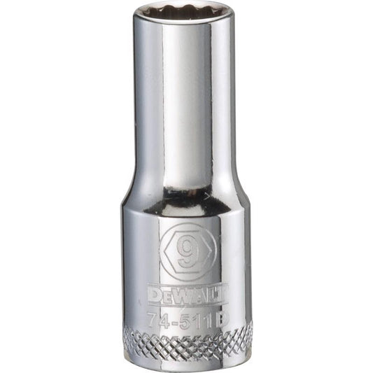DeWalt 9 mm X 3/8 in. drive Metric 12 Point Deep Socket 1 pc