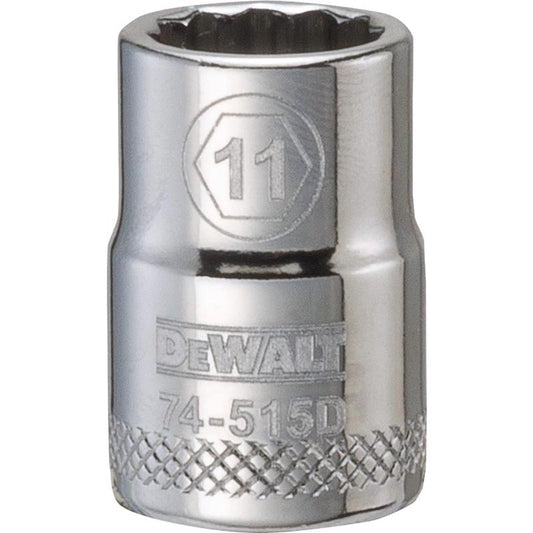 DeWalt 11 mm X 3/8 in. drive Metric 12 Point Socket 1 pc