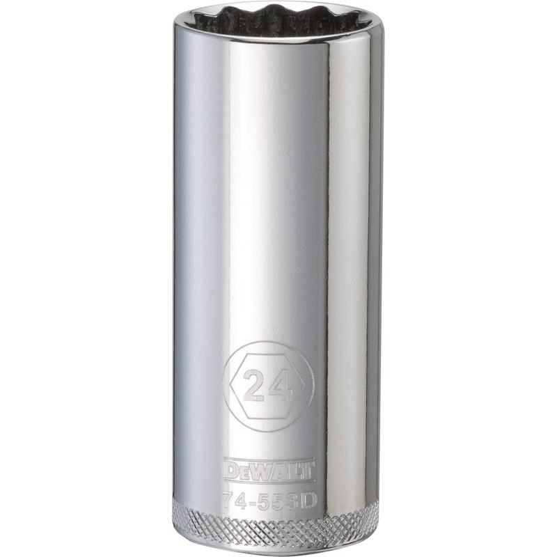 DeWalt 24 mm X 1/2 in. drive Metric 12 Point Deep Socket 1 pc