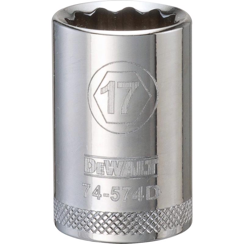 DeWalt 17 mm X 1/2 in. drive Metric 12 Point Socket 1 pc