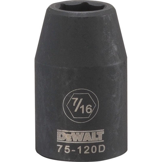 DeWalt 7/16 in. X 1/2 in. drive SAE 6 Point Impact Socket 1 pc