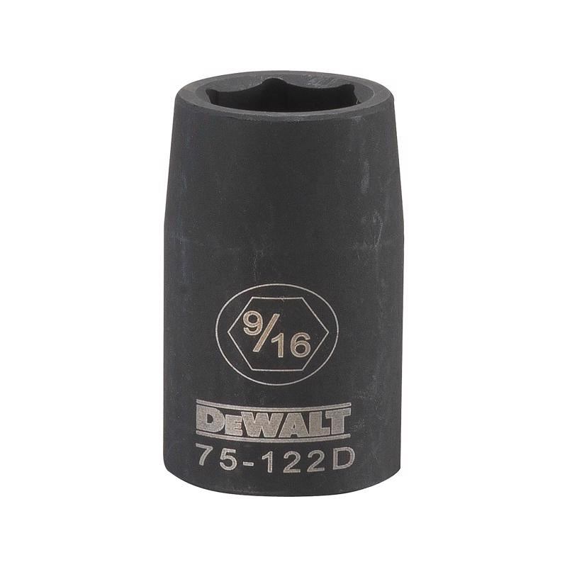 DeWalt 9/16 in. X 1/2 in. drive SAE 6 Point Impact Socket 1 pc