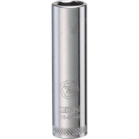 DeWalt 11/32 in. X 1/4 in. drive SAE 6 Point Deep Socket 1 pc