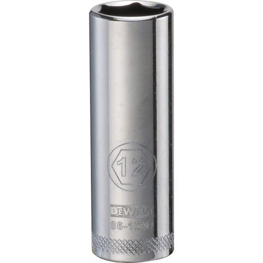 DeWalt 12 mm X 1/4 in. drive Metric 6 Point Deep Socket 1 pc