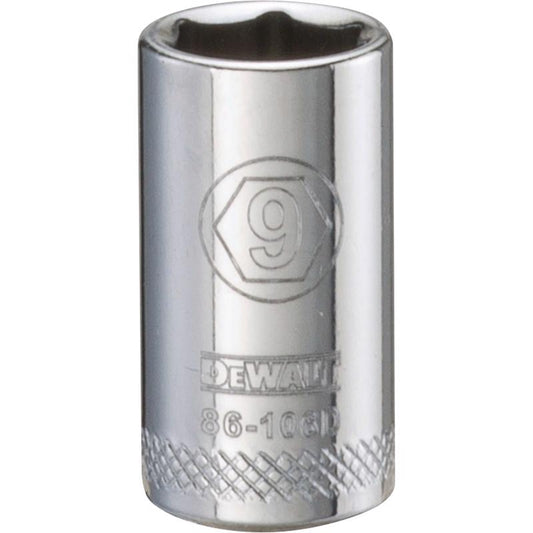 DeWalt 9 mm X 1/4 in. drive Metric 6 Point Socket 1 pc