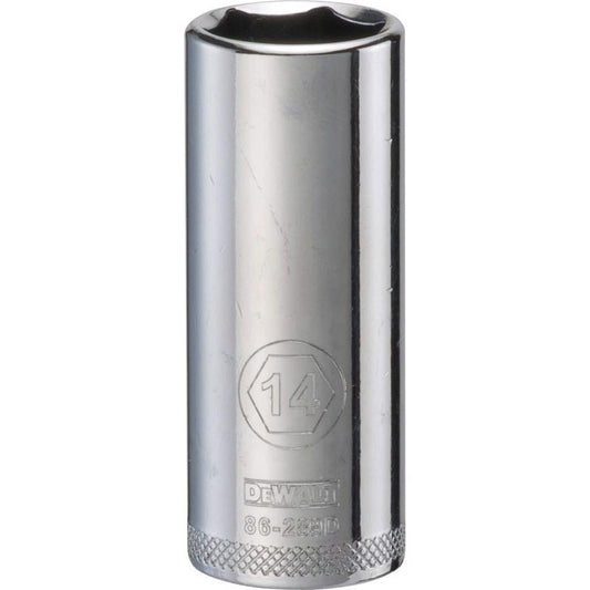 DeWalt 14 mm X 1/4 in. drive Metric 6 Point Deep Socket 1 pc