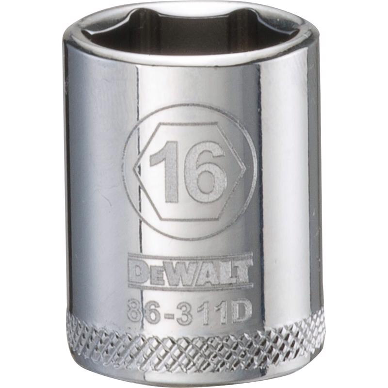 DeWalt 16 mm X 3/8 in. drive Metric 6 Point Socket 1 pc
