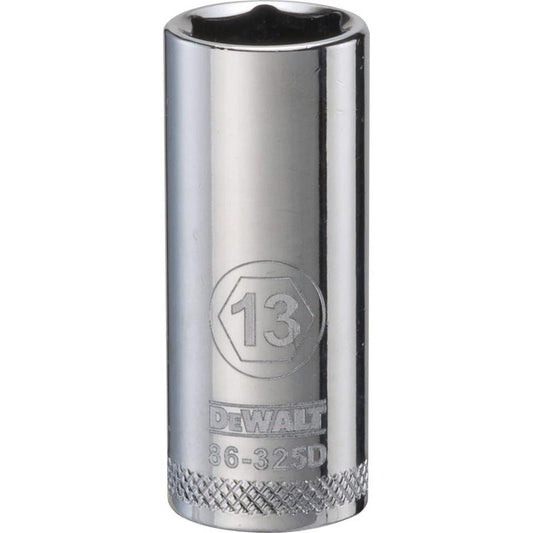 DeWalt 13 mm X 3/8 in. drive Metric 6 Point Deep Socket 1 pc