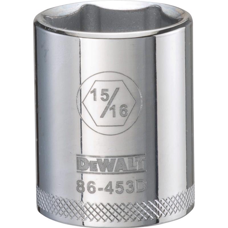 DeWalt 15/16 in. X 1/2 in. drive SAE 6 Point Socket 1 pc